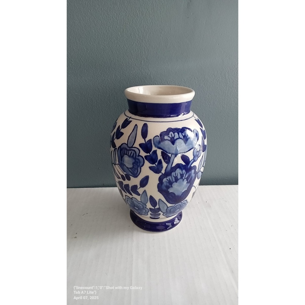 Floral Vase Blue White Ceramic Flower Vase Table Decor Home Decor
